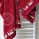 Set of towels with a design in a box BURGUNDY